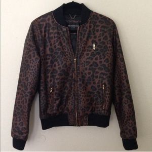 Obey Leopard Leather Jacket